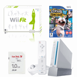 Unbranded Wii Console with Wii Fit   Rayman Raving Rabbids