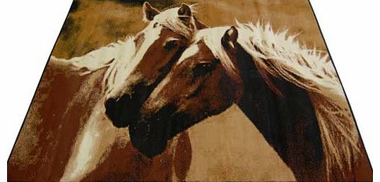 This fantastic rug incorporates a stunning photographic wild horse image. Extremely hardwearing. this rug is suitable for all areas of the home. Fantastic as a rug. but will look equally stunning as a wall hanging. 100% polypropylene. Non-slip backin
