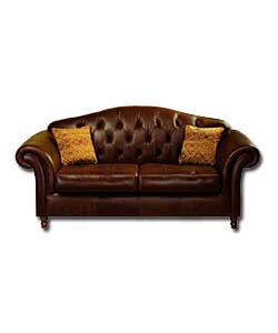 Leather Couch Settee Sofa Brown Chocolate Tan