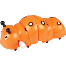 Chunky caterpillar with ingenious clockwork movement that makes its body curl and stretch as it