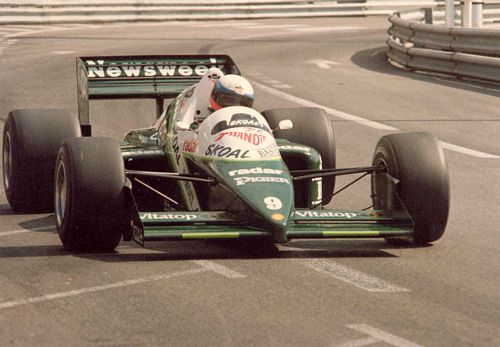Manfred Winklehock in his RAM 03 at the 1985 Monaco Grand Prix