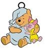 Licensed Disney Metal Keyring featuring Winnie the Pooh and Piglet dressed for bed