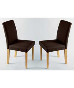 Unbranded Winslow Brown Linen Pair Of Chairs