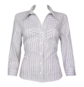 Unbranded Wisteria Stripe Pleat Front Blouse