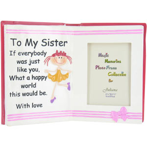 This gorgeous To My Sister Photo Frame Book is a wonderful gift to give your special sister whatever