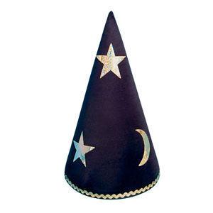 Tall, cone shaped wizard or magicians hat. Conjure up an impressive wizards costume using this hat.