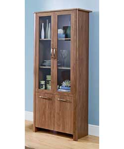 Woburn Light Walnut 4 Door Display Cabinet