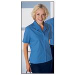 Womens Mid Blue Short Sleeved Business Blouse - Size 10