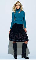 Womens Moleskin Embroidered Skirt