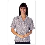 Womens Navy/Burgundy Print Business Blouse - Size 10