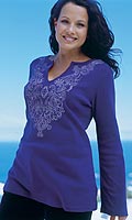 Womens Notch Neck Tunic