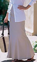 Womens Panelled Long Linen Mix Skirt