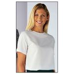 Womens White Round Neck Business Blouse - Size 12