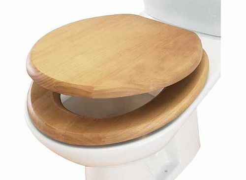 Unbranded Wood Effect Toilet Seat - Natural Pine