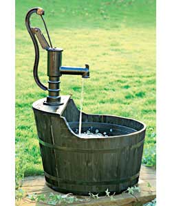 Unbranded Wooden Barrel Water Feature
