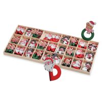 Spell out your Christmas message with these wooden letters in a festive theme, ideal for creating