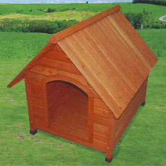 Made from solid fir, this naturally coloured wooden kennel is built to withstand the elements, and i