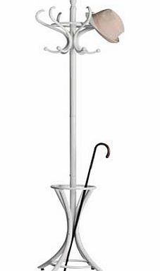 Unbranded Wooden Hat and Coat Stand - White