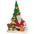 Wooden Santa Claus and Reindeer