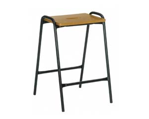 Unbranded Wooden top rect stool with footrest