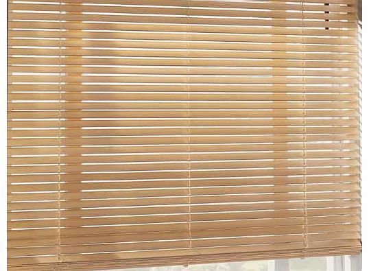 These simple but stylish natural coloured Venetian blinds are made from high quality basswood timber. Tested and safe to the 2014 blind safety standards BS EN 13120. Wood. Automatic safety lock. Size W120. drop 160cm / W47. drop 63in. Slat width: 2.5