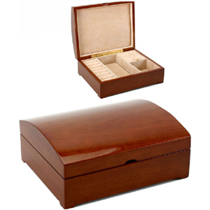 Wooden Walnut Musical Jewellery Box