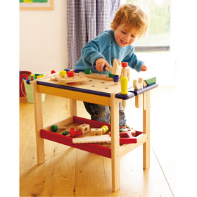 Sturdy little workbench for little boys who love fiddling about and making things 