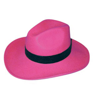Wool Felt Cowgirl/Madonna hat, pink