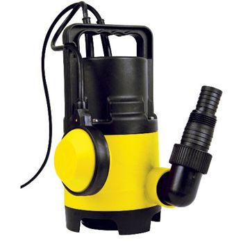 Water pump for ponds, pools and flooded areasRemoves up to 8000 litres of water an hourComes with universal hose fittingRemoves dirt and debris up to 25mm in diameter Measures (H)27cm x (D)13cm