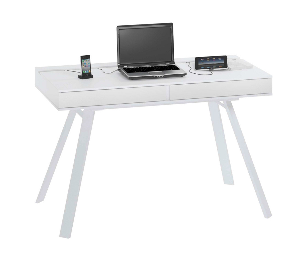 Unbranded Workline 500 white high gloss computer desk
