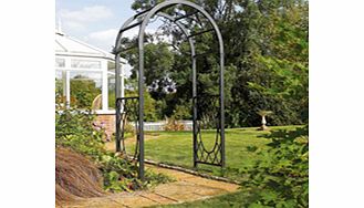 A classic rounded arch with trellis sides will certainly create the desired effect in the garden.Steel constructionGunmetal grey powder-coated finishAttractive lattice detailingInternal width 1020mm2200mm (height) x 1100mm (width) x 610mm (diameter)U