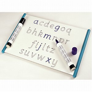 A great way to practice writing the alphabet - Dry wipe boards save on paper at home. Pre-printed