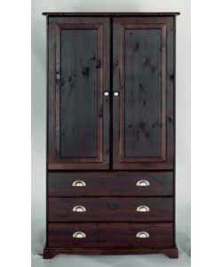 Size (H)152.3, (W)86.0, (D)52.0cm.Scandinavian design pine wood stained in a dark chocolate colour w