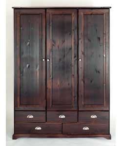 Size (H)177.9, (W)133.8, (D)52.0cm.Scandinavian design pine wood stained in a dark chocolate colour 