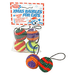 Keep your cat entertained this Christmas with this festive 4-pack of crinkly Christmas baubles.  Fil