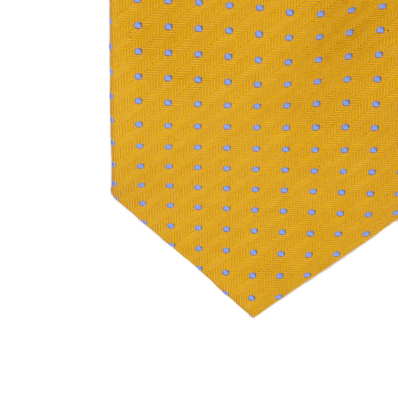 Yellow & Blue Kennford Spot Woven Silk Tie