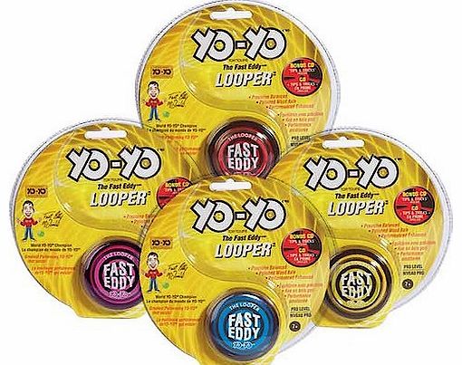 Become a World Champion like andldquo;Fast Eddyandrdquo; McDonald with The Fast Eddy Looper Yo-Yo.   This incredible value Yo-Yo is precision balanced with a polished wooden axel to give you an enhanced performance.   Use the bonus CD included for vi