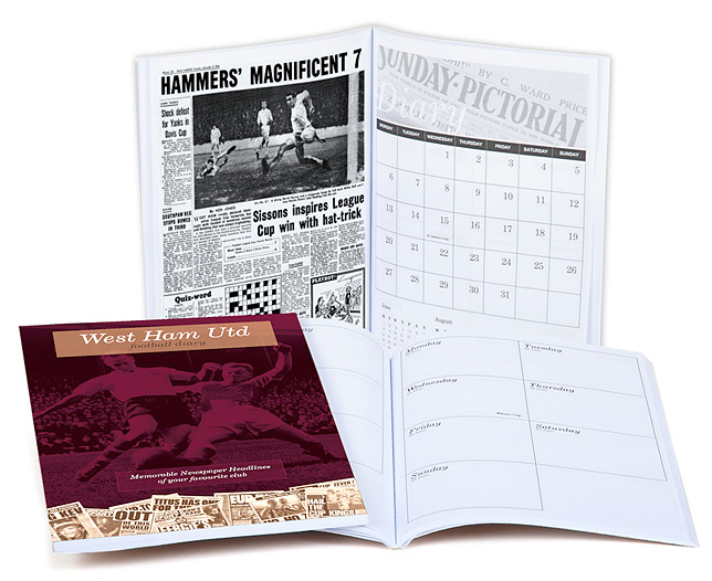 Unbranded Your Club Diary Paper Back, West Ham