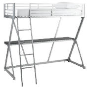 Unbranded Z-Bunk With Desk, Silver Effect Finish, Black