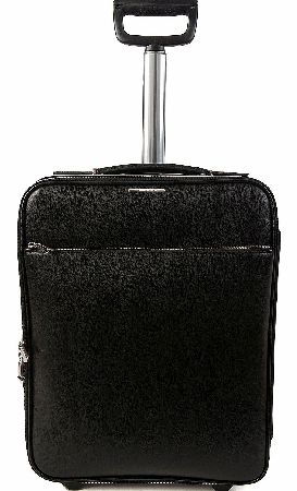 Unbranded Z Zegna Travel Black Leather Trolley Suitcase