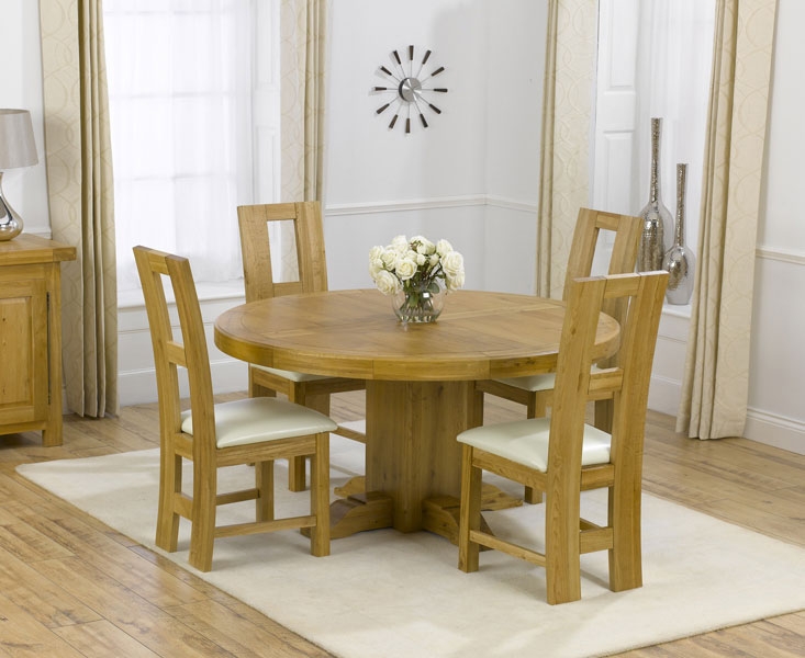 Unbranded Zenia Oak 150cm Round Dining Table and 4 Girona