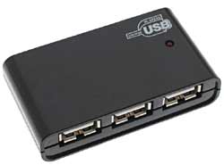 USB 2.0 4 Port Hub - With Power Supply - Black - EXTRA VALUE ITEM ! QC20PS