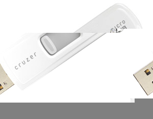 2.0 Flash / Key Drive - 4GB - Sandisk Cruzer Micro (White) - U3 Smart Enabled