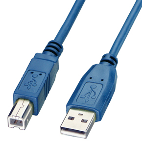 Cable - Type A to B  USB 2.0  Blue  2m