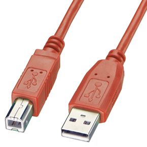 Cable - Type A to B  USB 2.0  Red  2m