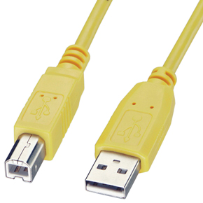 Cable - Type A to B  USB 2.0  Yellow  5m