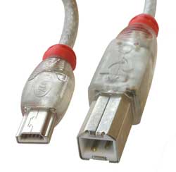 USB OTG Cable - Transparent Type Mini-A to Type