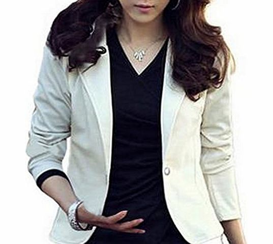 Vakind Ladies Women Long Sleeve One Button Lapel Short Suit OL Blazer Outwear Jacket Coat (L)