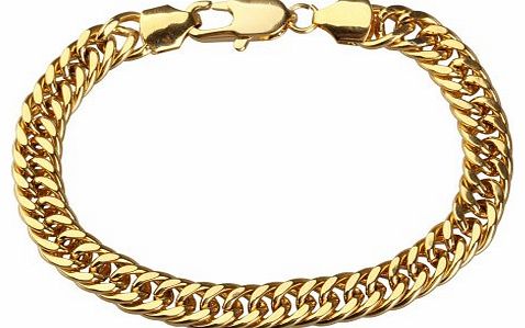 Vakind Yesfor Upscale Jewelry Charms 18K Gold Plated Unisex Crude Link Chain Bracelet
