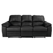 Large Leather Recliner Sofa, Black